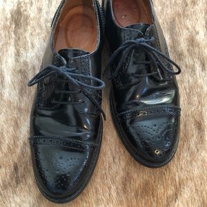Madewell black leather lace up Oxford loafer